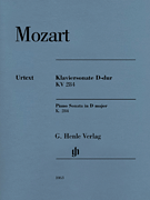 Piano Sonata in D Major, K. 284 piano sheet music cover